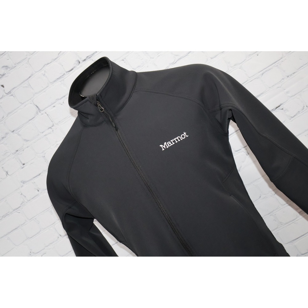 Marmot Softshell Jacket Men Medium Black Full Zip M1 Windproof Hiking Outdoor